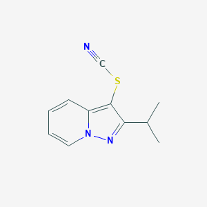molecular formula C11H11N3S B8650043 2-(Propan-2-yl)pyrazolo[1,5-a]pyridin-3-yl thiocyanate CAS No. 105289-16-5