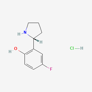 molecular formula C10H13ClFNO B8650066 (R)-4-fluoro-2-(pyrrolidin-2-yl)phenol hydrochloride 