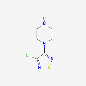 molecular formula C6H9ClN4S B8650109 4-(4-Chloro-[1,2,5]thiadiazol-3-yl)-piperazine 