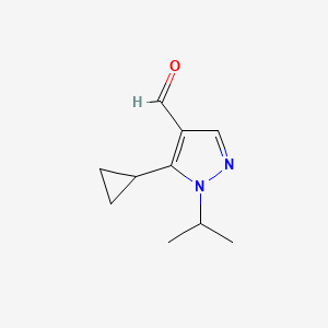 molecular formula C10H14N2O B8650287 5-Cyclopropyl-1-isopropyl-1H-pyrazole-4-carbaldehyde 
