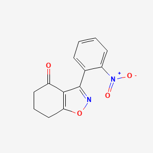 molecular formula C13H10N2O4 B8650301 3-(2-Nitrophenyl)-6,7-dihydro-1,2-benzoxazol-4(5H)-one CAS No. 144290-89-1