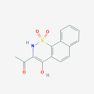 molecular formula C14H11NO4S B8650308 3-Acetyl-4-hydroxy-1lambda~6~-naphtho[2,1-e][1,2]thiazine-1,1(2H)-dione CAS No. 60206-99-7