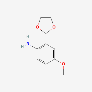 molecular formula C10H13NO3 B8650311 2-(1,3-Dioxolan-2-yl)-4-methoxyaniline CAS No. 64389-34-0