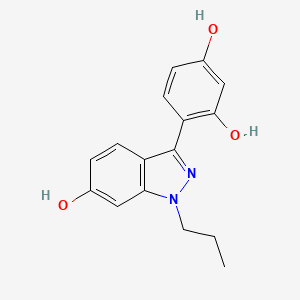 molecular formula C16H16N2O3 B8650337 4-(6-hydroxy-1-propyl-1H-indazol-3-yl)benzene-1,3-diol CAS No. 680610-76-8