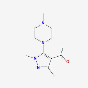 1,3-dimethyl-5-(4-methylpiperazin-1-yl)-1H-pyrazole-4-carbaldehyde