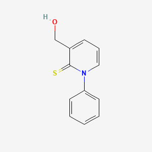 molecular formula C12H11NOS B8650391 3-(Hydroxymethyl)-1-phenylpyridine-2(1H)-thione CAS No. 61995-31-1