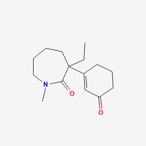 molecular formula C15H23NO2 B8650514 3-Ethylhexahydro-1-methyl-3-(3-oxo-1-cyclohexen-1-yl)-2H-azepin-2-one CAS No. 71556-77-9
