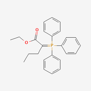 molecular formula C25H27O2P B8650522 Ethyl 2-(triphenylphosphoranylidene)pentanoate CAS No. 5717-38-4