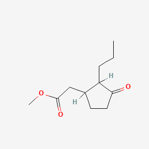 molecular formula C11H18O3 B8650537 Cyclopentaneacetic acid, 3-oxo-2-propyl-, methyl ester CAS No. 42186-33-4