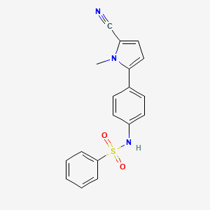 molecular formula C18H15N3O2S B8650617 N-(4-(5-Cyano-1-methyl-1H-pyrrol-2-yl)phenyl)benzenesulfonamide CAS No. 922505-78-0