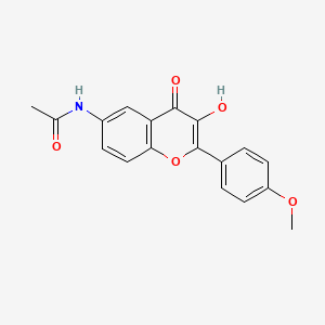 molecular formula C18H15NO5 B8650673 N-[3-hydroxy-2-(4-methoxyphenyl)-4-oxo-chromen-6-yl]acetamide 
