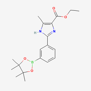 molecular formula C19H25BN2O4 B8650731 ethyl 4-methyl-2-(3-(4,4,5,5-tetramethyl-1,3,2-dioxaborolan-2-yl)phenyl)-1H-imidazole-5-carboxylate 