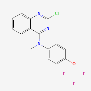 molecular formula C16H11ClF3N3O B8650980 (2-Chloro-quinazolin-4-yl)-(4-trifluoromethoxy-phenyl)-methyl-amine CAS No. 827030-37-5