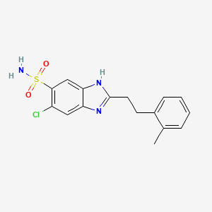 molecular formula C16H16ClN3O2S B8650997 5-Chloro-2-[2-(2-methylphenyl)ethyl]-1H-benzimidazole-6-sulfonamide CAS No. 89725-35-9
