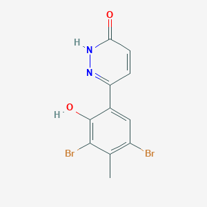molecular formula C11H8Br2N2O2 B8651048 6-(3,5-Dibromo-4-methyl-6-oxocyclohexa-2,4-dien-1-ylidene)-1,6-dihydropyridazin-3(2H)-one CAS No. 62902-45-8