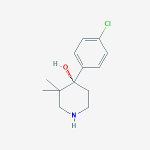 molecular formula C13H18ClNO B8651056 (S)-4-(4-chlorophenyl)-3,3-dimethylpiperidin-4-ol 