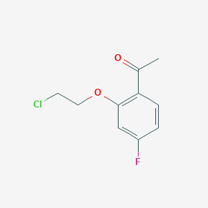 molecular formula C10H10ClFO2 B8651058 1-[2-(2-Chloroethoxy)-4-fluorophenyl]ethanone 