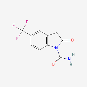 molecular formula C10H7F3N2O2 B8651273 1h-Indole-1-carboxamide,2,3-dihydro-2-oxo-5-(trifluoromethyl)- 
