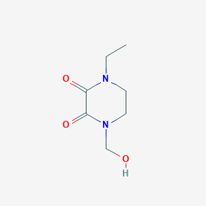 molecular formula C7H12N2O3 B8651291 1-Ethyl-4-(hydroxymethyl)piperazine-2,3-dione CAS No. 72325-04-3