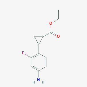 molecular formula C12H14FNO2 B8651307 Ethyl 2-(4-amino-2-fluorophenyl)cyclopropane-1-carboxylate CAS No. 922151-93-7