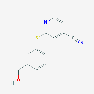 molecular formula C13H10N2OS B8651325 2-{[3-(Hydroxymethyl)phenyl]sulfanyl}pyridine-4-carbonitrile CAS No. 888968-35-2
