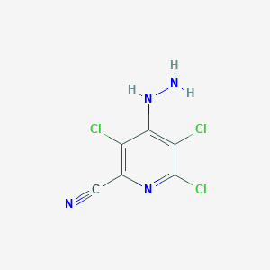 molecular formula C6H3Cl3N4 B8651336 2-Pyridinecarbonitrile, 3,5,6-trichloro-4-hydrazino- CAS No. 60902-99-0