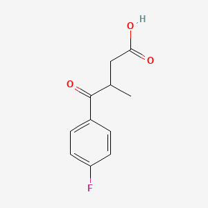 molecular formula C11H11FO3 B8651344 3-(4-Fluorobenzoyl)butanoic acid 