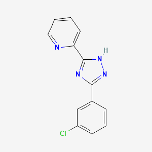 molecular formula C13H9ClN4 B8651366 Pyridine, 2-[5-(3-chlorophenyl)-1H-1,2,4-triazol-3-yl]- CAS No. 76591-82-7