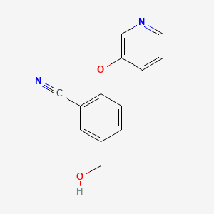 molecular formula C13H10N2O2 B8651387 5-(Hydroxymethyl)-2-(3-pyridinyloxy)benzonitrile 