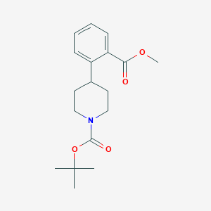 molecular formula C18H25NO4 B8651398 4-[2-(Methoxycarbonyl)phenyl]piperidine-1-carboxylic acid tert-butyl ester 