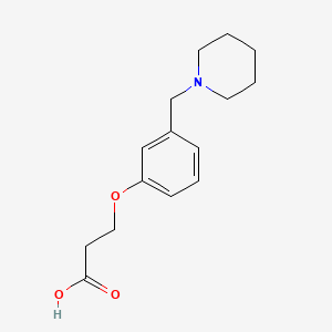 molecular formula C15H21NO3 B8651540 Propanoic acid, 3-(3-(1-piperidinylmethyl)phenoxy)- CAS No. 76955-75-4