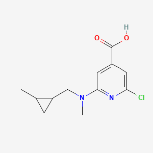 molecular formula C12H15ClN2O2 B8651561 2-Chloro-6-{methyl[(2-methylcyclopropyl)methyl]amino}isonicotinic acid 