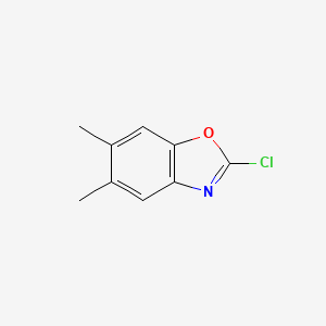 molecular formula C9H8ClNO B8651662 2-Chloro-5,6-dimethyl-1,3-benzoxazole 