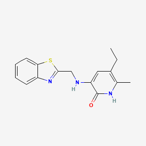 molecular formula C16H17N3OS B8651731 3-((2-Benzothiazolylmethyl)amino)-5-ethyl-6-methylpyridin-2(1H)-one CAS No. 135525-68-7
