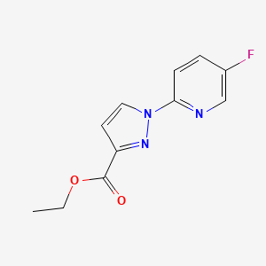 molecular formula C11H10FN3O2 B8651750 ethyl 1-(5-fluoropyridin-2-yl)-1H-pyrazole-3-carboxylate 
