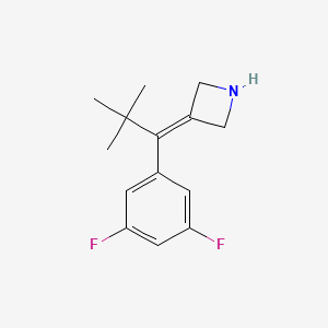 molecular formula C14H17F2N B8651781 3-[1-(3,5-Difluorophenyl)-2,2-dimethylpropylidene]azetidine CAS No. 820971-93-5