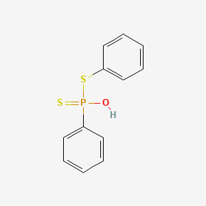 molecular formula C12H11OPS2 B8651882 Diphenyl-sulfanyl-sulfanylidene-$l^{5-phosphane 