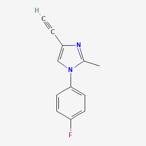 molecular formula C12H9FN2 B8651919 4-Ethynyl-1-(4-fluorophenyl)-2-methyl-1H-imidazole 