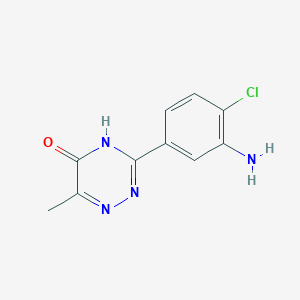 molecular formula C10H9ClN4O B8651937 3-(3-Amino-4-chlorophenyl)-6-methyl-1,2,4-triazin-5(2H)-one CAS No. 648917-75-3