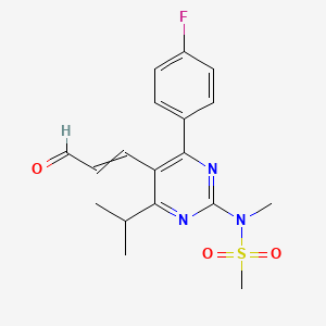 molecular formula C18H20FN3O3S B8652067 N-[4-(4-fluorophenyl)-6-isopropyl-5-(3-oxoprop-1-enyl)pyrimidin-2-yl]-N-methylmethanesulfonamide 