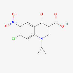 molecular formula C13H9ClN2O5 B8652078 7-Chloro-1-cyclopropyl-1,4-dihydro-6-nitro-4-oxo-3-quinolinecarboxylic acid 