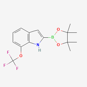 molecular formula C15H17BF3NO3 B8652199 2-(4,4,5,5-tetramethyl-1,3,2-dioxaborolan-2-yl)-7-(trifluoromethoxy)-1H-indole CAS No. 1072813-63-8