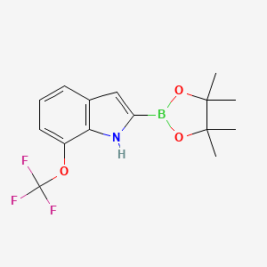 B8652199 2-(4,4,5,5-tetramethyl-1,3,2-dioxaborolan-2-yl)-7-(trifluoromethoxy)-1H-indole CAS No. 1072813-63-8