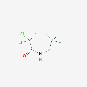 molecular formula C8H13Cl2NO B8652203 3,3-Dichloro-6,6-dimethylazepan-2-one CAS No. 64442-16-6