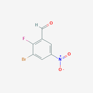 molecular formula C7H3BrFNO3 B8652216 3-Bromo-2-fluoro-5-nitrobenzaldehyde CAS No. 1326714-51-5