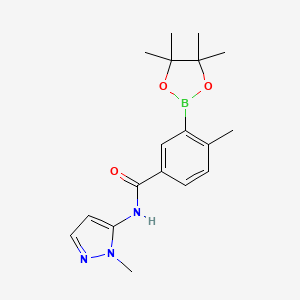 molecular formula C18H24BN3O3 B8652230 4-methyl-N-(1-methyl-1H-pyrazol-5-yl)-3-(4,4,5,5-tetramethyl-1,3,2-dioxaborolan-2-yl)benzamide 