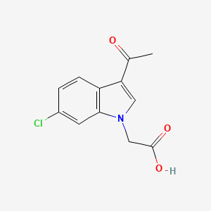 molecular formula C12H10ClNO3 B8652232 (3-Acetyl-6-chloro-indol-1-yl)-acetic acid 