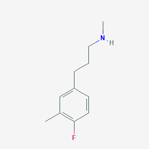molecular formula C11H16FN B8652257 3-(4-fluoro-3-methylphenyl)-N-methylpropan-1-amine 