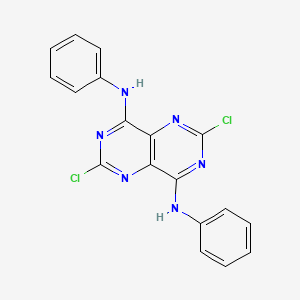 molecular formula C18H12Cl2N6 B8652261 2,6-Dichloro-N~4~,N~8~-diphenylpyrimido[5,4-d]pyrimidine-4,8-diamine CAS No. 93819-72-8