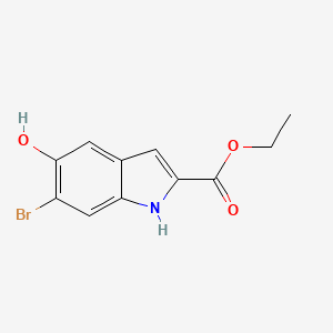 molecular formula C11H10BrNO3 B8652273 6-Bromo-5-hydroxy-1H-indole-2-carboxylic acid ethyl ester 